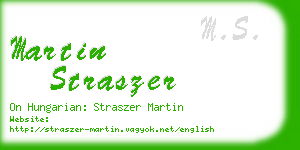 martin straszer business card
